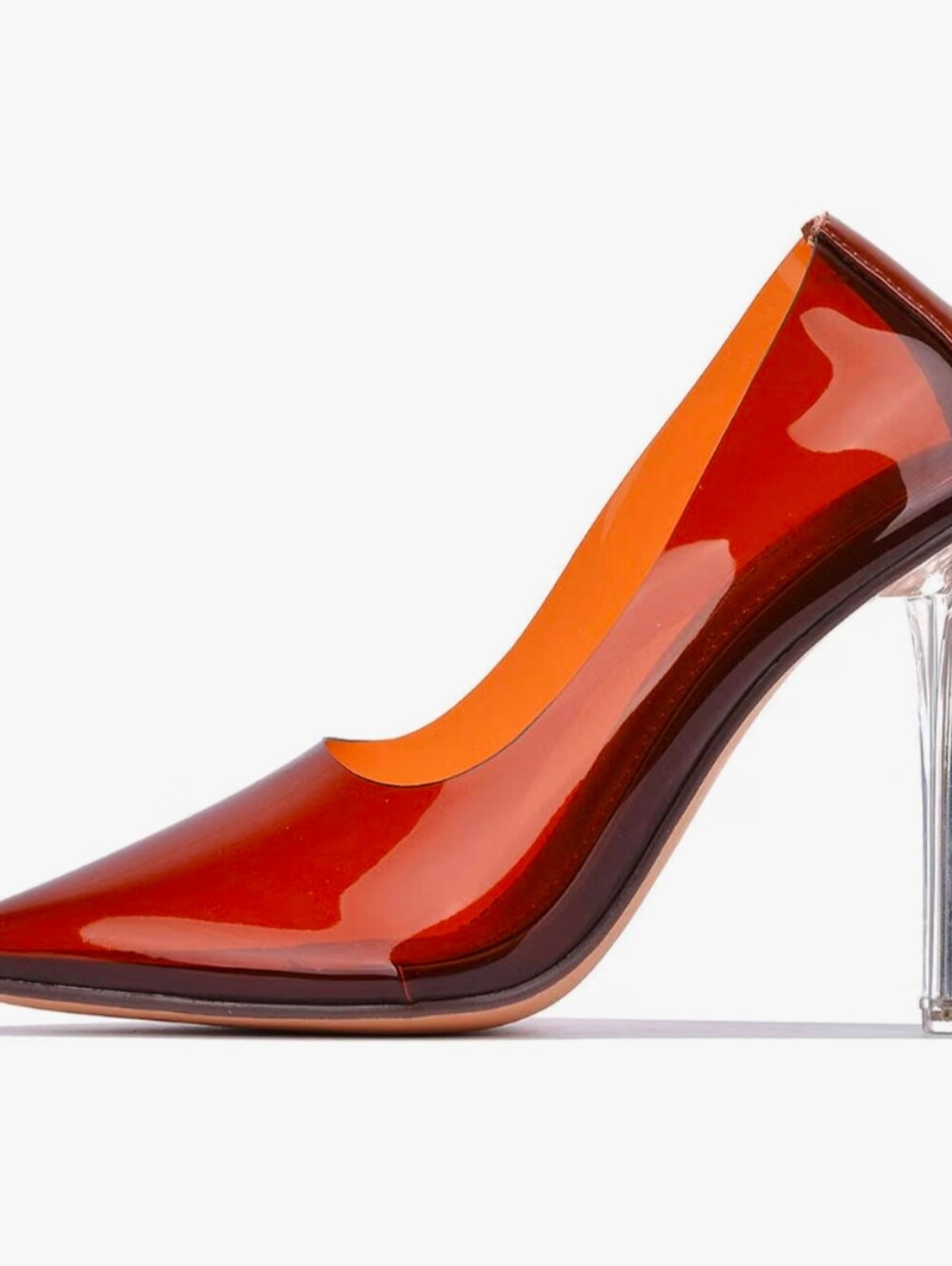 Women's Transparent Stiletto Pointed Toe Stiletto Heels Size 11